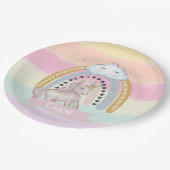 🦄 Rainbow Unicorn Girl     Papieren Bordje (Gekanteld)