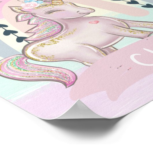 🦄 Rainbow Unicorn Girl Poster (Hoek)