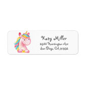 Rainbow Unicorn Girls Adres label (Voorkant)