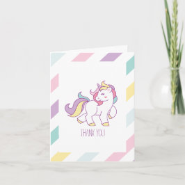 Rainbow Unicorn Girls Birthday Bedankkaart