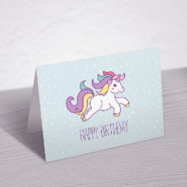 Rainbow Unicorn Girls Birthday Bedankkaart