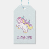 Rainbow Unicorn Girls Birthday Cadeaulabel (Voorkant)