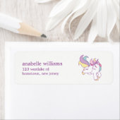 Rainbow Unicorn Girls Birthday Etiket (Insitu)