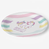 Rainbow Unicorn Girls Birthday Papieren Bordje (Gekanteld)