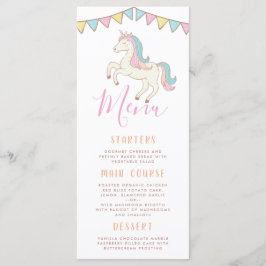 Rainbow Unicorn Girl's Birthday Party Menu
