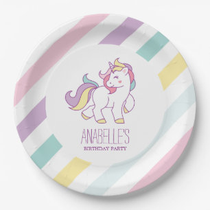 Rainbow Unicorn Girls Birthday Party Papieren Bordje