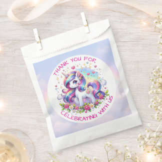 Rainbow Unicorn Girl's Birthday Party Personalized Bedankzakje