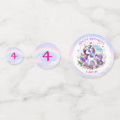 Rainbow Unicorn Girl's Birthday Party Personalized Confetti (Achterkanten)