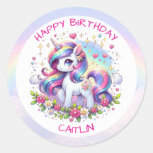 Rainbow Unicorn Girl's Birthday Party Personalized
