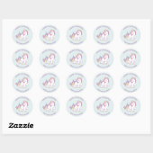 Rainbow Unicorn Girls Birthday Ronde Sticker (Vel)