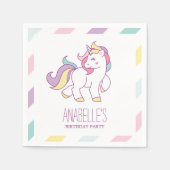 Rainbow Unicorn Girls Birthday Servetten (Voorkant)