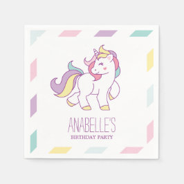 Rainbow Unicorn Girls Birthday Servetten