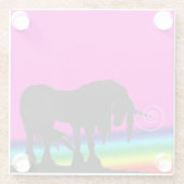 Rainbow Unicorn Glazen Onderzetter (Achterkant)