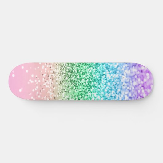 Rainbow Unicorn Glitter 1 (Faux Glitter) #pastel Persoonlijk Skateboard (Horizontaal)