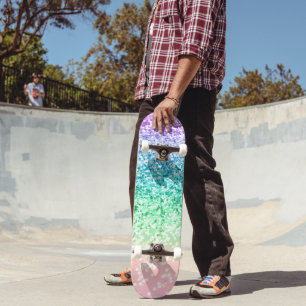 Rainbow Unicorn Glitter 4 Persoonlijk Skateboard