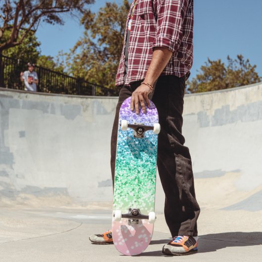 Rainbow Unicorn Glitter 4 Persoonlijk Skateboard (Buiten 2)