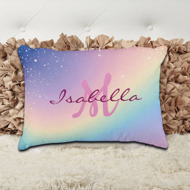 Rainbow Unicorn Glitter Accent Kussen