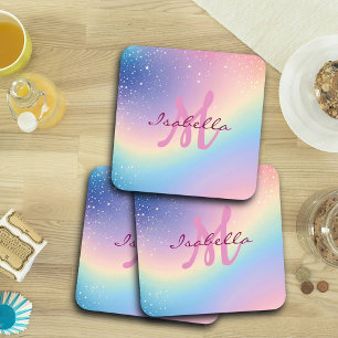 Rainbow Unicorn Glitter Bier Onderzetter