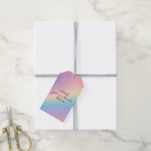 Rainbow Unicorn Glitter Cadeaulabel (Met Touw)