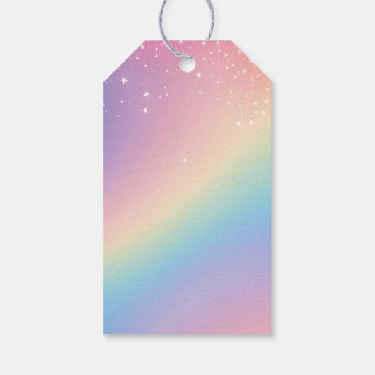 Rainbow Unicorn Glitter Cadeaulabel (Achterkant)