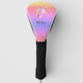 Rainbow Unicorn Glitter Magical Personalized Golfheadcover (Voorkant)