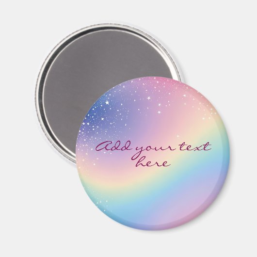 Rainbow Unicorn Glitter Magneet (Voorkant / Achterkant)