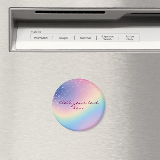 Rainbow Unicorn Glitter Magneet (Insitu (Vaatwasser))