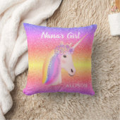 Rainbow Unicorn Glitter Nanas Girl Personeelsforma Kussen (Deken)