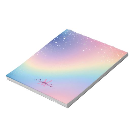 Rainbow Unicorn Glitter Notitieblok (Linkerzijde)