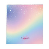 Rainbow Unicorn Glitter Notitieblok (Voorkant)