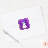 Rainbow Unicorn Glitter Paars Vierkante Sticker (Envelop)