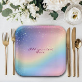 Rainbow Unicorn Glitter Papieren Bordje