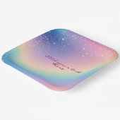 Rainbow Unicorn Glitter Papieren Bordje (Gebogen)