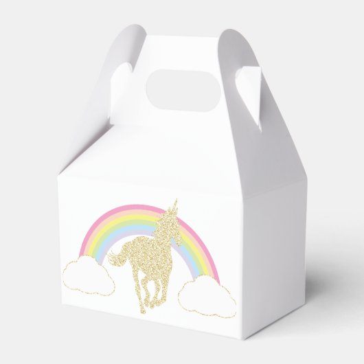 Rainbow Unicorn Glitter Party Favor Box Bedankdoosjes (Achterkant)