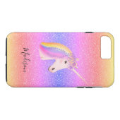 Rainbow Unicorn Glitter Personalized Case-Mate iPhone Case (Achterkant (Horizontaal))
