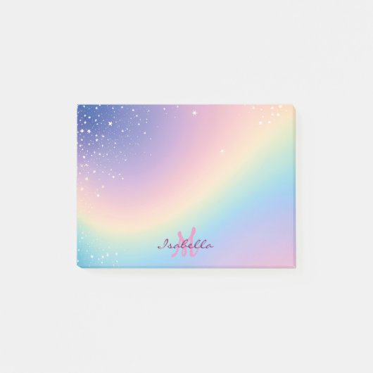 Rainbow Unicorn Glitter Post-it® Notes (Voorkant)