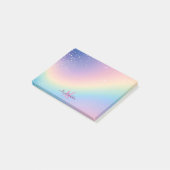 Rainbow Unicorn Glitter Post-it® Notes (Schuin)