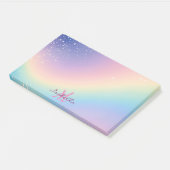 Rainbow Unicorn Glitter Post-it® Notes (Schuin)