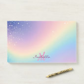 Rainbow Unicorn Glitter Post-it® Notes (Op bureau)