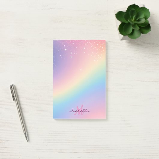 Rainbow Unicorn Glitter Post-it® Notes (Kantoor)