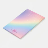 Rainbow Unicorn Glitter Post-it® Notes (Schuin)