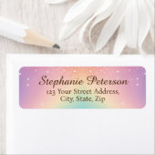 Rainbow Unicorn Glitter Retouradres Etiket (Insitu)