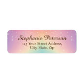 Rainbow Unicorn Glitter Retouradres Etiket (Voorkant)