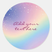 Rainbow Unicorn Glitter Ronde Sticker (Voorkant)