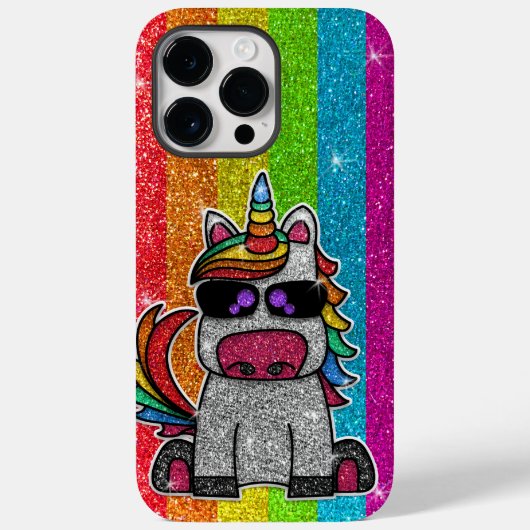 Rainbow Unicorn Glitter Sparkly Gold Sparkles Case-Mate iPhone Case (Achterkant)