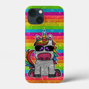 Rainbow Unicorn Glitter Sparkly Gold Sparkles Case-Mate iPhone Case