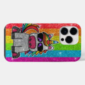 Rainbow Unicorn Glitter Sparkly Gold Sparkles iPhone Hoesje (Achterkant horizontaal)