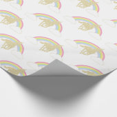 Rainbow Unicorn Glitter Wrapping Paper Cadeaupapier (Hoek)