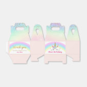 Rainbow Unicorn Gold Glitter Girl Birthday Bedankdoosjes (Uitgevouwen)