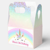 Rainbow Unicorn Gold Glitter Girl Birthday Bedankdoosjes (Geopend)